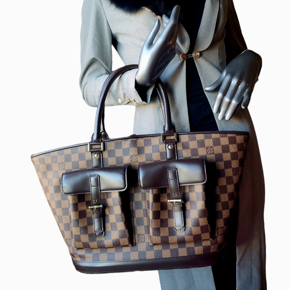Authentic Louis Vuitton Manosque GM damier ebene tote bag